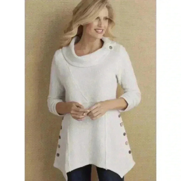 Soft Surroundings Breakwater Pullover Sweater Top Shirt BoHo Legenlook Women’s M - Picture 6 of 6